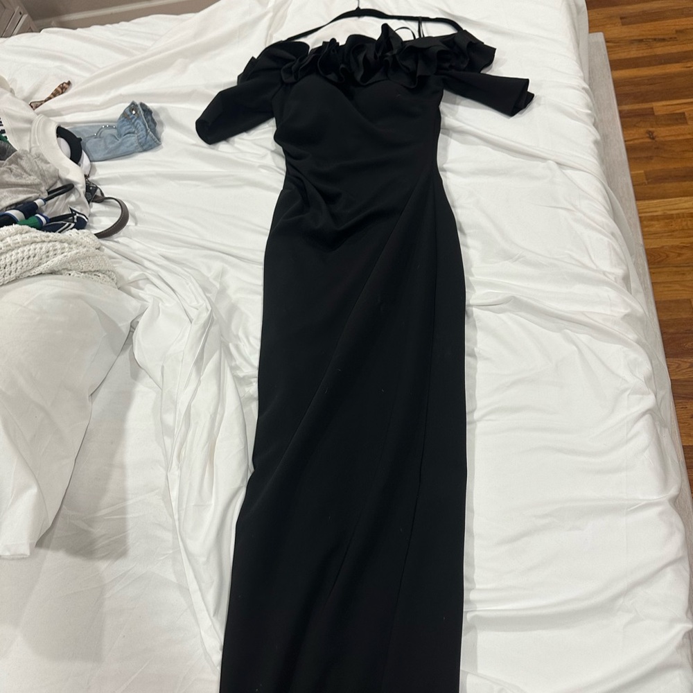 Xscape Black Ruffled Off-Shoulder Mini Dress - Picture 2 of 3